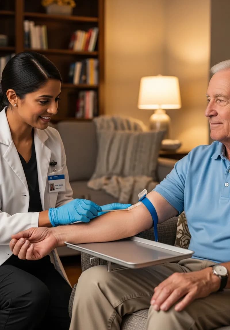 Mobile phlebotomy visit in Bakersfield