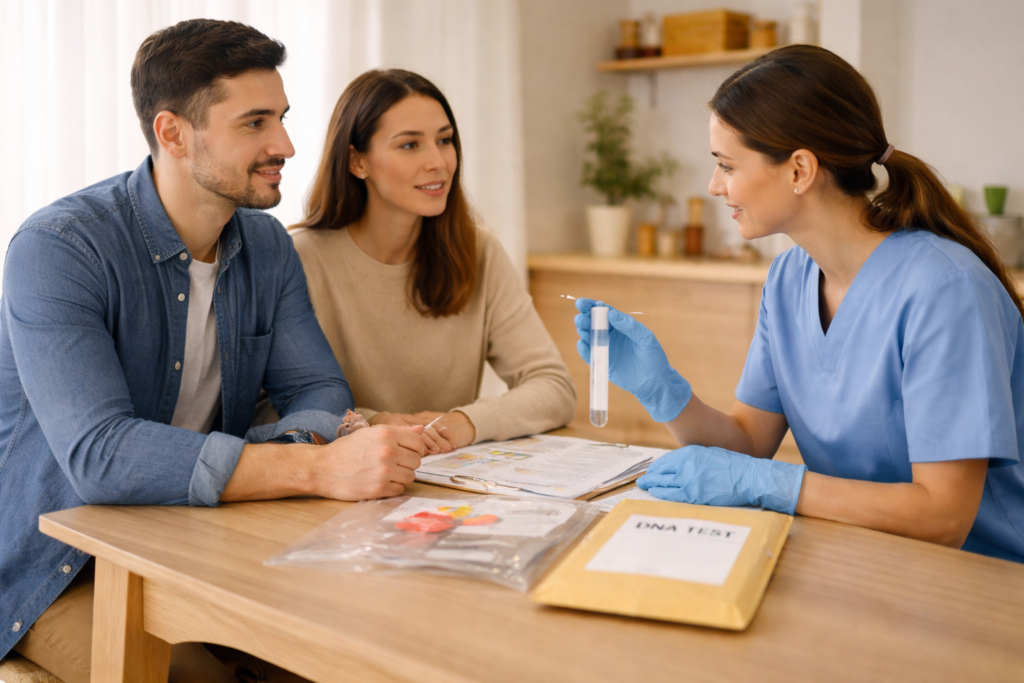 Legal DNA paternity test with mobile sample collection