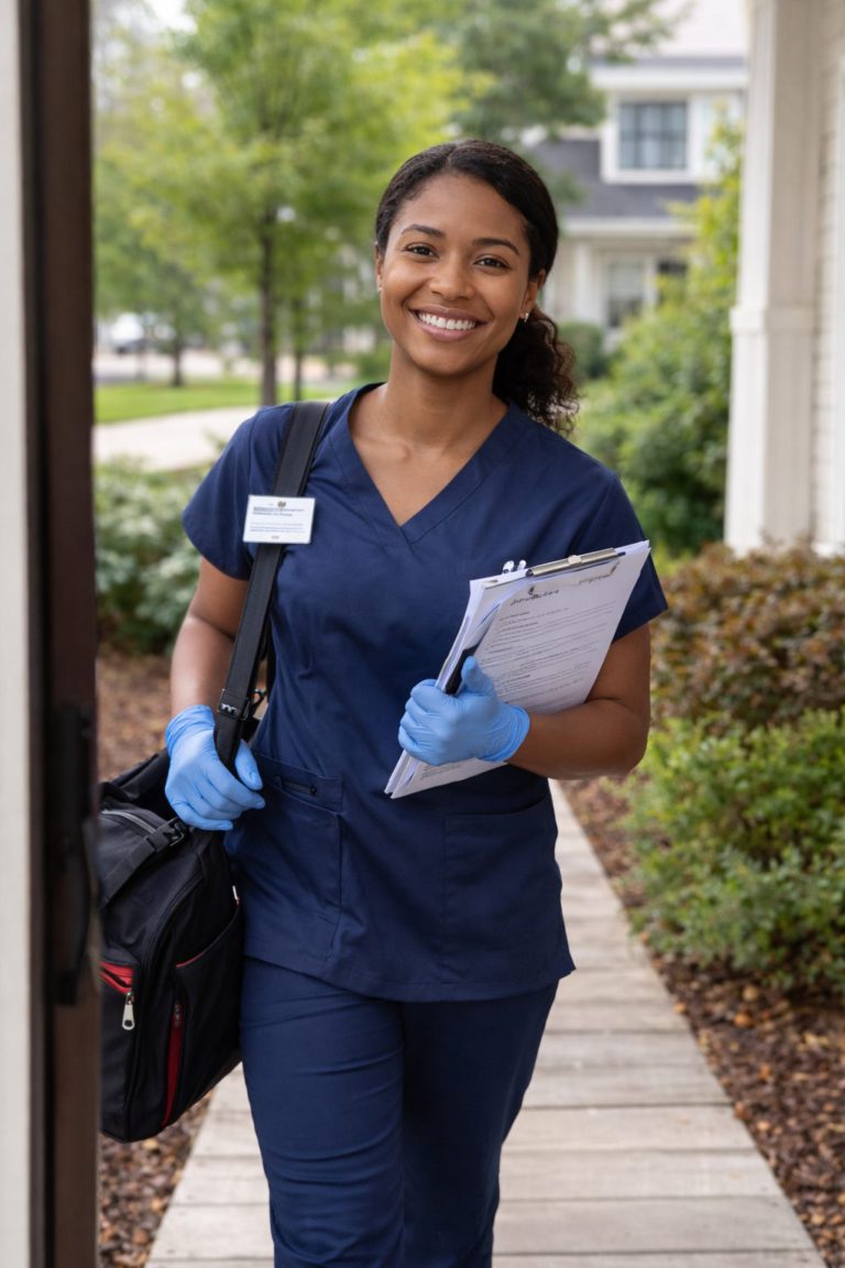 phlebotomist going to work