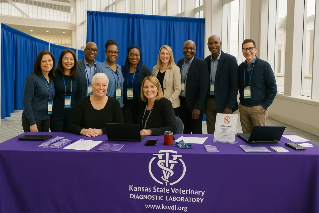 Speedy Sticks team partnering with a veterinary diagnostic laboratory at an industry event